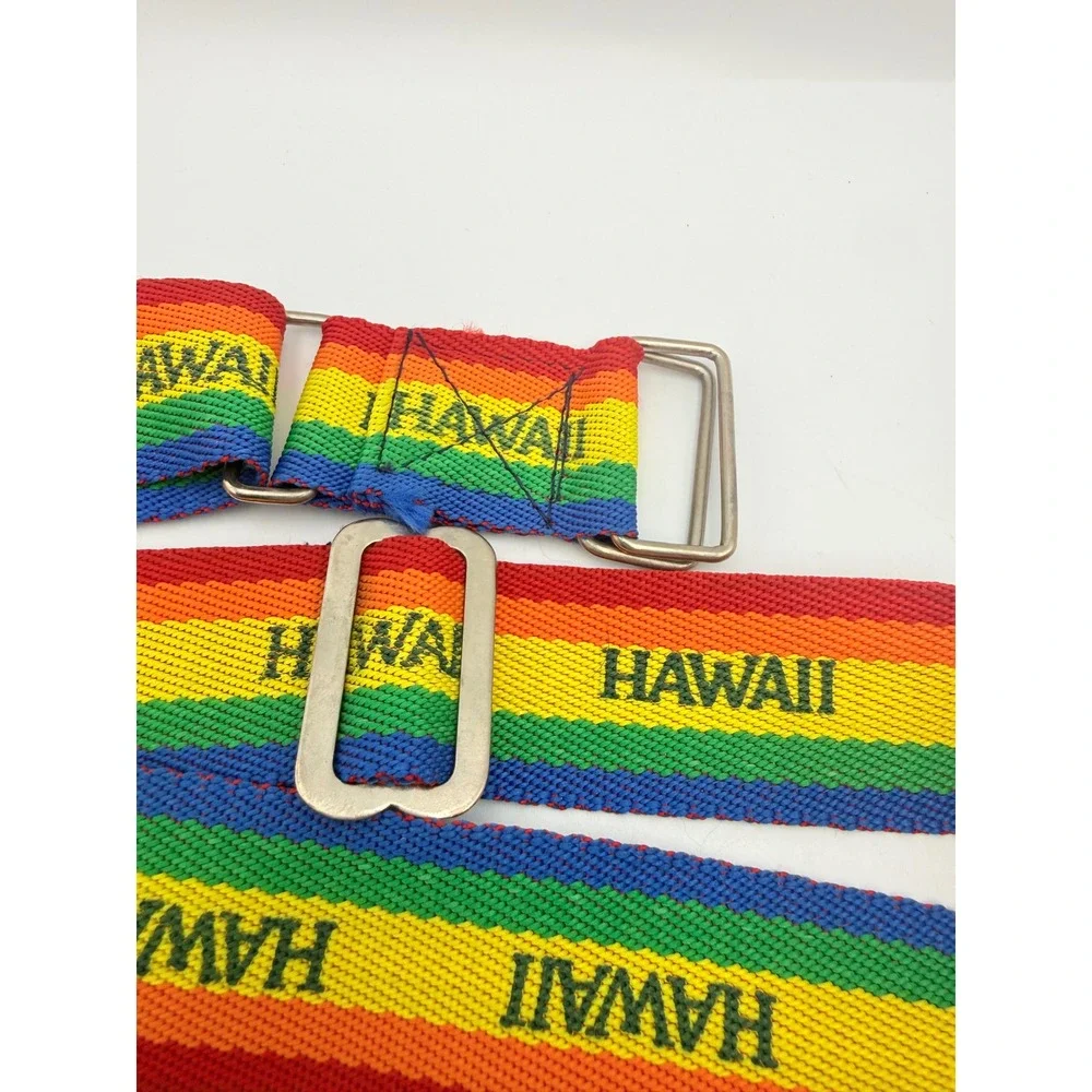 Vintage Hawaii Rainbow Luggage Strap Adjustable Travel Bag ID Tag Belt Retro